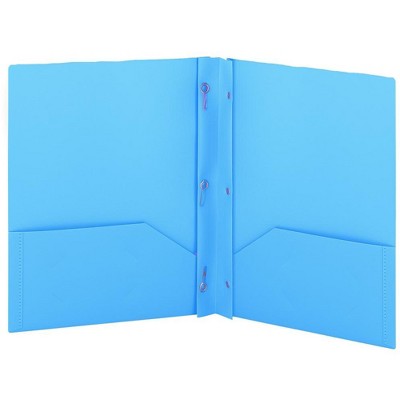 Enday Plastic 2-Pockets Poly Portfolio W/ 3 Prongs
