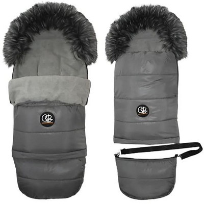 Cover Baby 0-3 Years Organic Premium Gray Wool Adjustable Footmuff in Pastel Dark Gray
