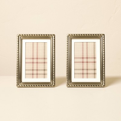 3.5"x5" 2pc Picture Frame Brass Finish - Hearth & Hand™ with Magnolia