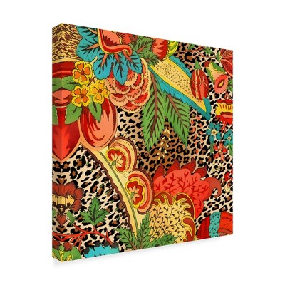 Trademark Fine Art -Jean Plout 'Floral Leopard 1' Canvas Art