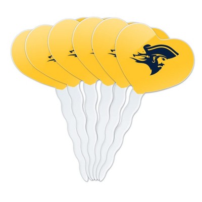 ETSU Secondary Logo Heart Love Cupcake Picks Toppers Decoration Set of 6