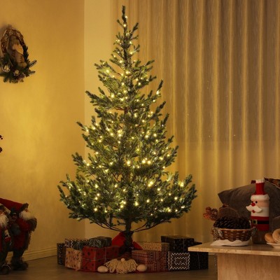 Whisen 6FT Artificial Prelit Christmas Tree with LED Lights and 1933 Tips, Easy Assembly - Green