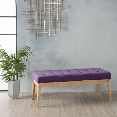 CAVINAS Tufted Ottoman Bench, Upholstered Ottoman Foot Rest, Rectangular Bedroom End Bench, Button-Tufted Entryway Padded Footstool