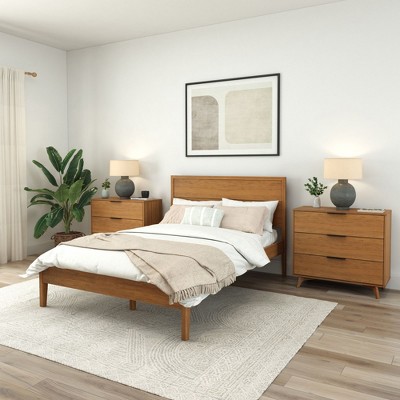 Plank+Beam Duo Solid Wood King Bed Frame with Panel Headboard , No Box Spring Needed
