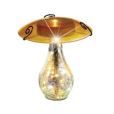 Collections Etc Glass Mushroom Solar Stake