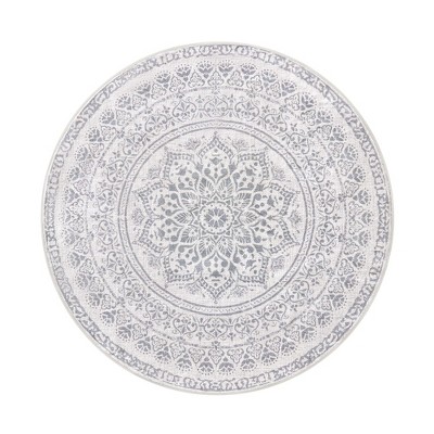 SONGMICS HOME Area Rug, 3.9x3.9/ 5.2x5.2 FT Round Rug for Bedroom, Non-Slip Carpet, Home Decor, Machine Washable, Boho Style