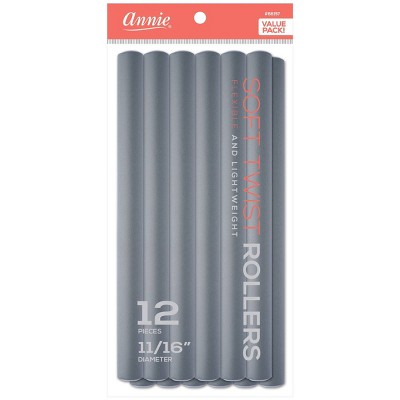 Annie International Soft Twist Hair Rollers - Gray - 12ct