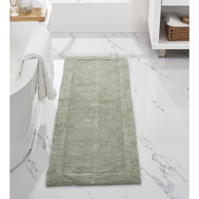 Edge Bath Rug 100% Premium Cotton Tufted Weave Design Solid Reversible Bathroom Rug - Super Water Absorbent & Machine Washable Bathmat