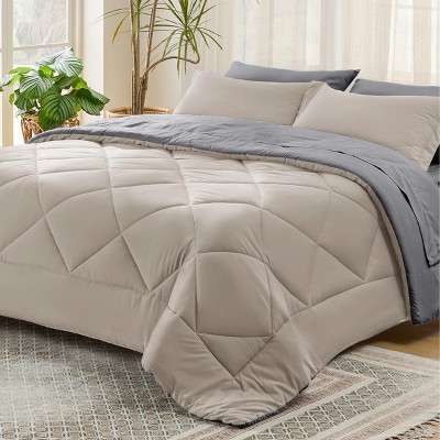 Bedsure Comforter Set – Bed in a Bag with Contrast Color Solid Design, Soft All-Season Bedding Set