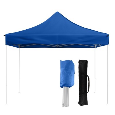 Pop-Up Canopy – Water-Resistant Outdoor Party Tent with Instant Set-Up, Easy Storage, and Portable Carry Bag – 10x10 Sun Shelter by Stalwart (Blue)