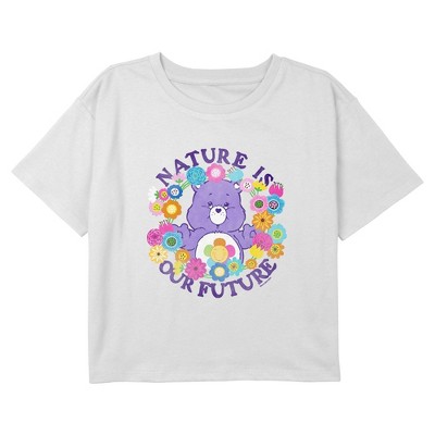 Girl's Care Bears Harmony Bear Nature Graphic Graphic Cropped T-Shirt