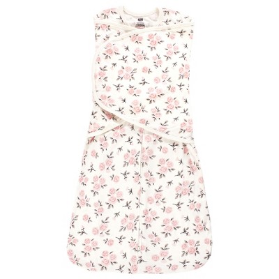 Hudson Baby Infant Girl Convertible Swaddle Sleep Sack, Neutral Pink Floral