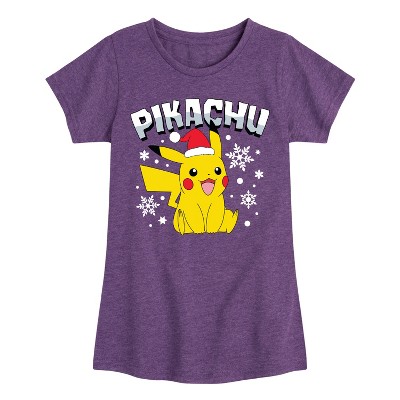 Girls' - Pokémon - Pikachu With Hat Fitted Short Sleeve Graphic T-Shirt