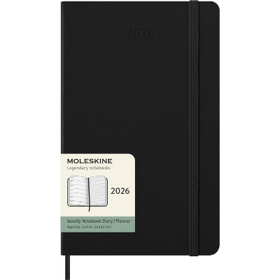 Moleskine 5"x8.25" 12 Months 2026 12 Months Weekly Notebook Large Black Hard