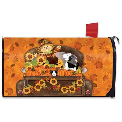 Fall Harvest Pickup Magnetic Mailbox Cover Scarecrow Standard Briarwood Lane