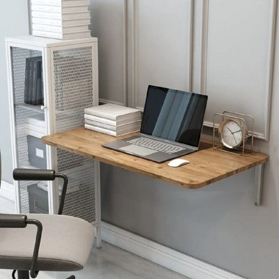 Wall-Mounted Foldable Table - 28.3" x 17.7" Space-Saving Desk for Kitchen, Balcony, or Office