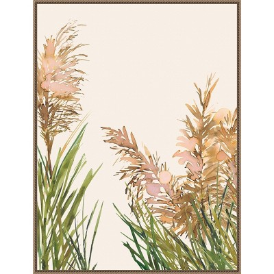 Amanti Art 32"x42" Fields of Gold I Poster by Urban Road Framed Canvas Wall Art Print Bronze: Modern Botanical Lithograph, Polystyrene Frame