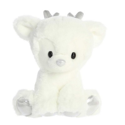 Aurora Small Dashing Reindeer Holiday Festive Stuffed Animal White 6.5"