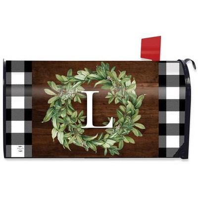 Wreath Monogram Letter L Mailbox Cover Everyday Standard Briarwood Lane