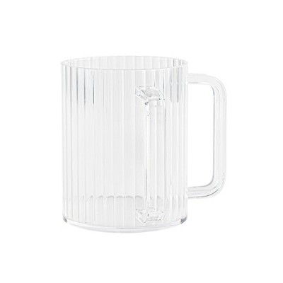 Posh Setting Acrylic Ribbed Wash Cup With Clear Handle