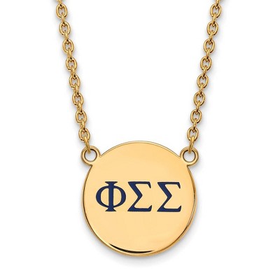 Black Bow Jewelry 14k Yellow Gold Plated Sterling Silver Phi Sigma Sigma Greek Life Necklace 18 Inch