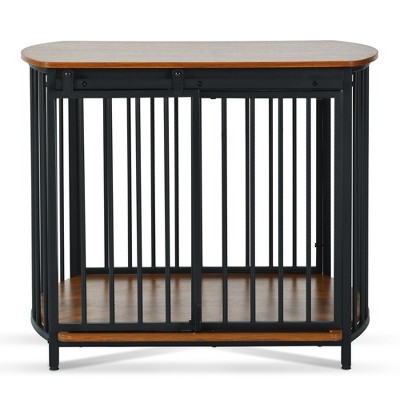 Maliang 31.5"L x 23.03"W x 25.87"H Dog Crate for Small and Medium Dogs, Wooden Cage Indoor Kennel Furniture
