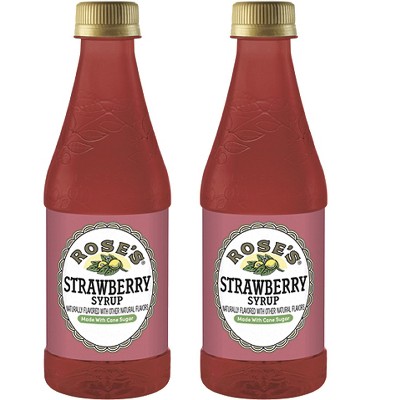 Rose’s Strawberry Syrup 2 Pack 12 OZ Bottle, | Perfect for Cocktails, Beverages, and Mixers