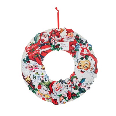 Mr. Christmas 18" Wooden Wreath - Vintage Santa Claus