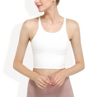 Anna-Kaci Active Women's Racerback Longline Sports Bra with Built-In Support