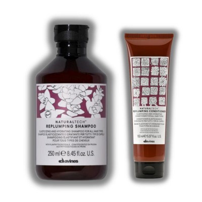Davines NaturalTech Replumping Shampoo - (8.45 oz) & Replumping Conditioner - (5.07 oz) - DUO SET PACK