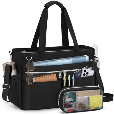Teacher Tote Bag for Women 15 Inch Laptop Briefcase with Clutch Bag, Nurse Bags Professional Work Handbag