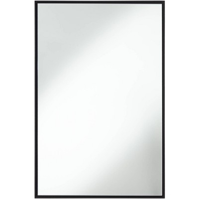 Uttermost Andrew Rectangular Vanity Decorative Wall Mirror Modern Black Metal Frame 24" Wide for Bathroom Bedroom Living Room Home Office Entryway