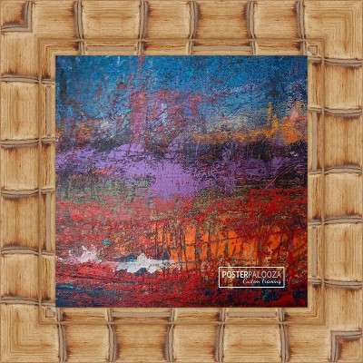 PosterPalooza | 26x26 Wide Bamboo Picture Frame, UV Acrylic, 4 Finishes - Brown, Black, Silver, and Natural
