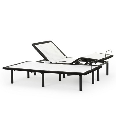 Continental Sleep,15" Adjustable Bed Base With Head and Foot Incline, Wired Remote, Patented Screw-In 6 Legs, White