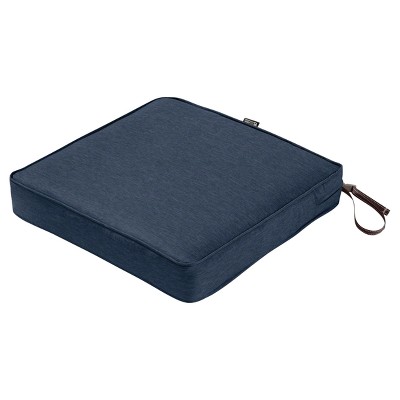 21" x 21" x 3" Montlake Fadesafe Square Patio Dining Seat Cushion Set - Heather Indigo Blue - Classic Accessories