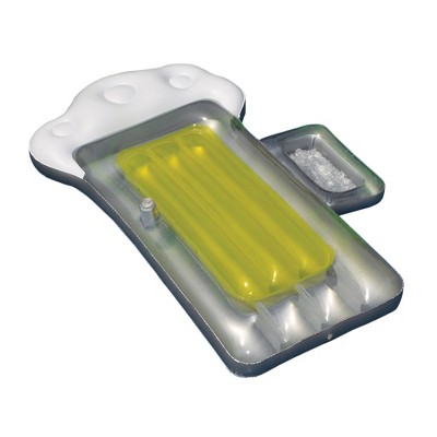 Swim Central Inflatable Beer Mug Swimming Pool Raft - 72" - White and Yellow
