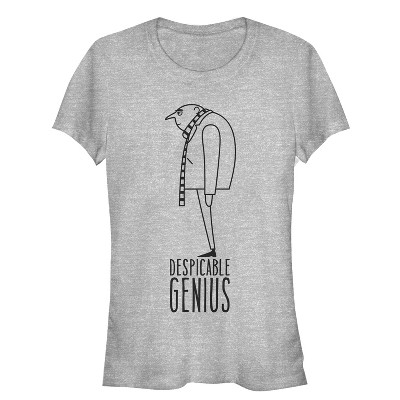 Juniors Womens Despicable Me Evil Genius Gru Profile T-Shirt