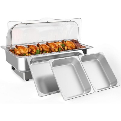 Electric Chafing Dish Set 9QT with Temperature Control Buffet Set Stainless Steel Food Servers and Warmers for Catering, Wedding and Parties