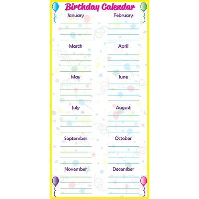 Flipside Products Low-Tac Birthday Calendar Vertical