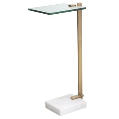 Uttermost Butler Glass and Brass Accent Table with Marble Base
