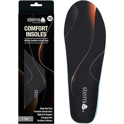 Steins ComfortEase Foam Insoles for Plantar Fasciitis for Men and Women | Orthotic Foot Pain Insoles | Everyday Relief Flat Feet Achilles Tendonitis