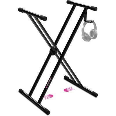 Liquid Stands Piano Keyboard Stand - X Style Adjustable & Portable Sturdy Music Stand - Fits 54-88 Key Electric Pianos - Double Braced Foldable Stand