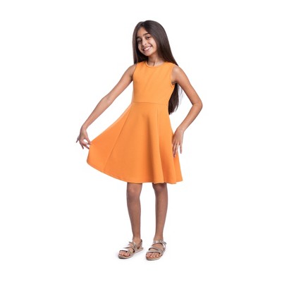 24seven Comfort Apparel Girls Sleeveless Knee Length Fit and Flare Dress