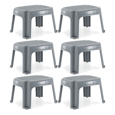 Gracious Living 9.5 Inch Tall Plastic 1 Step Stool, Portable Single Level Step Ladder Foot Stool for Kitchen, Bathroom, Bedroom, and Garage (6 Pack)