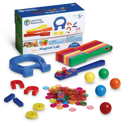 Learning Resources Super Magnet Lab Kit, 119-Piece Kit, Ages 5+