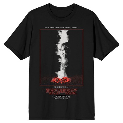 Supernatural TV Series Men's To Hell And Back Black Graphic T-Shirt