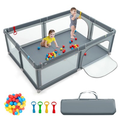 Safstar Baby Playpen Extra-Large Safety Baby Fence Indoor & Outdoor w/ Ocean Balls & Rings