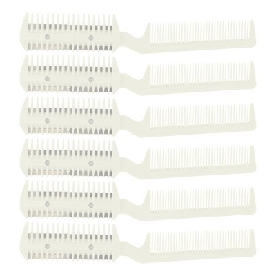 Unique Bargains Women's and Men's Split Ends Dual Edge Razor Comb Hair Trimmer Comb 6 Pcs