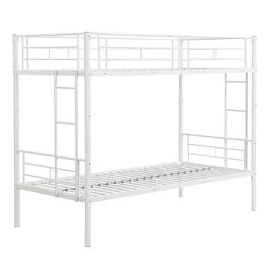 NicBex Twin Over Twin Bunk Bed with Guardrail,Metal Loft Bed with Ladder and Converts to 2 Twin Beds,Noise Reduced Bunk Beds for Bedroom