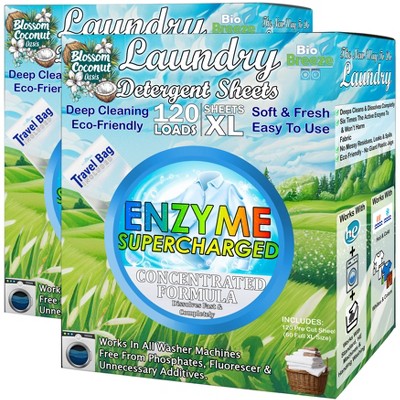 5 Star Super Deals Laundry Detergent Sheets (240 Loads) Eco-Friendly, Hypoallergenic, & Enzyme-Based Powerful Stain Removal